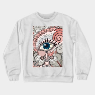 Eye Spy Pink Grey Crewneck Sweatshirt